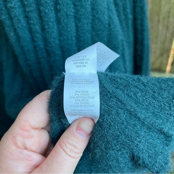Aerie Deep Green Ribbed Women's Sweater - Picture 3 of 4